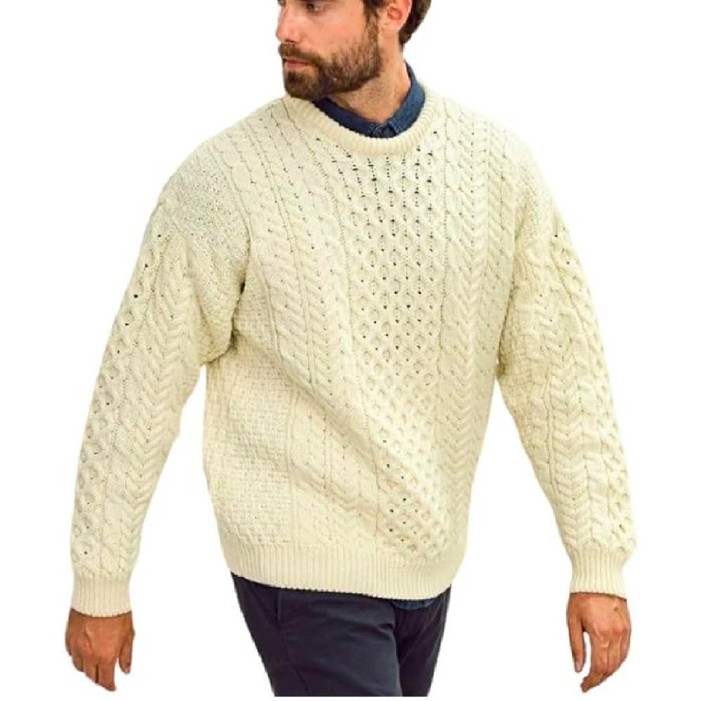Brand New L.L. Bean Heritage100% Wool Chunky Cable Knit Irish Fisherman Sweater